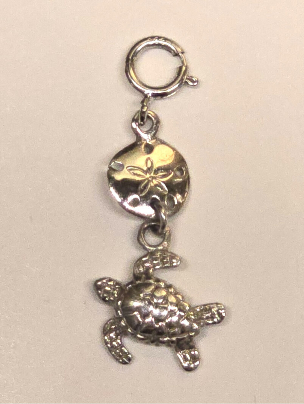 Sterling Silver Sea Turtle & Sand Dollar Charm